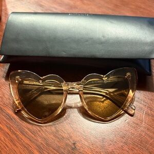 Yves Saint Laurent Heart Sunglasses with Gold Tint